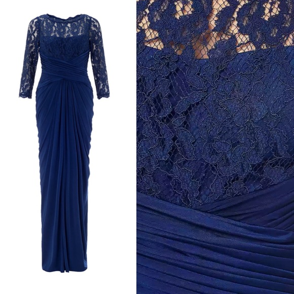 Adrianna Papell long sleeve lace venechia dress - Picture 2 of 4